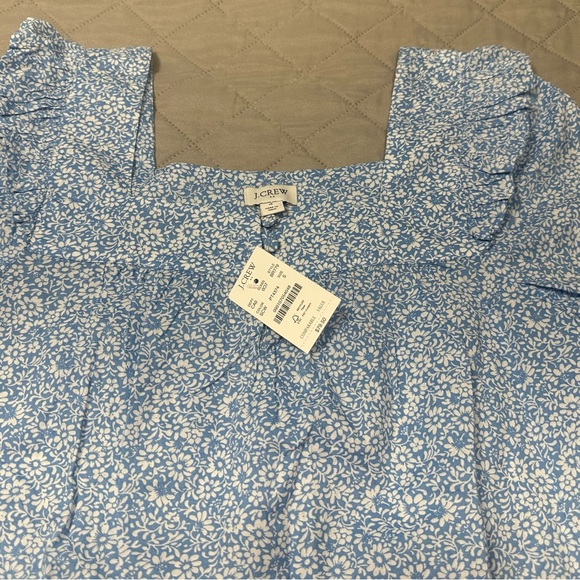 NWT J.Crew Light Blue Floral Blouse - Picture 10 of 11